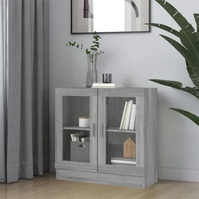 Image de Maison Exclusive - Vitrine gris Sonoma 82,5x30,5x80 cm Matériau dérivé du bois