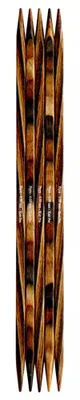 Produktbild von Holz-Stricknadeln mit doppelten Spitzen, Marke CUBICS Natural – Quadratische Form, DPN (Double Pointed Needles), 15 cm Länge, 3,0 mm Stärke