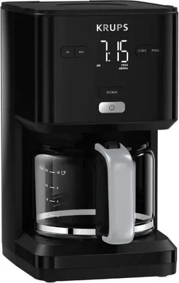 Produktbild von Krups KM6008 Smart'n Light Filterkaffeemaschine | intuitives Display | 1,25 L Fassungsvermögen für bis zu 15 Tassen Kaffee | Auto-Off-Funktion | Anti-Tropf System | 24-Stunden-Timer | Schwarz
