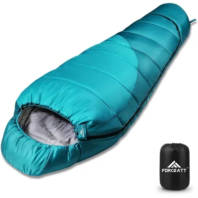 Produktbild von Mumienschlafsack 4 Jahreszeiten -10°C bis 15°C, wasserdicht, ultraleicht, blau