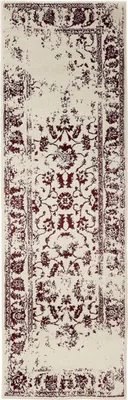 Image de benuta tapis vintage salon Suki Crème/Rouge 80x240 cm couloir tapis de salon chambre doux oriental rectangulaire