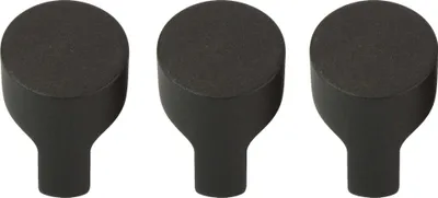 Produktbild von Natural Goods Berlin Möbelgriff KNOPF, Möbelknopf, Schrankgriff, Knauf für Schublade und Tür, Schwarz, 3 Stück