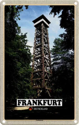 Produktbild von vianmo Blechschild 18x12 cm Frankfurt Goetheturm Bildmotiv Reisemotiv Abenteuer Reisen