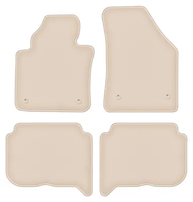 Produktbild von DURBAN Beige Velours-Fußmatten-Set für Volkswagen Touran I 2FL Minivan (2010-)