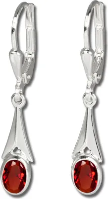 Produktbild von SilberDream Ohrhänger für Damen 925 Silber rot Zirkonia Ohrringe SDO514R