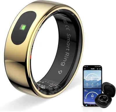 Produktbild von Smart Ring, 5 ATM wasserdicht, gold, Fitness Tracker für Schritte und Herzfrequenz