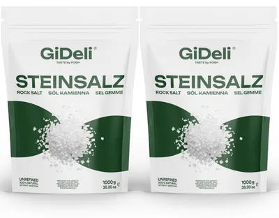 Produktbild von Steinsalz 2kg Grob Speisesalz Badesalz Streusalz Halit Ohne Zusätze GiDeli