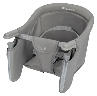 Produktbild von Bebeconfort Malva, anklemmbarer Tischsitz Baby Hochstuhl, 6 M. - 3 J. (15 kg), weicher Sitz und Stoffe, zusammenklappbar, leicht (1,8 kg),Mineral Grey