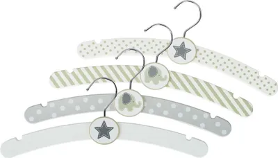 Produktbild von GOKI Kleiderbügel, Elefanten und Sterne, Unisex - 4-er pack