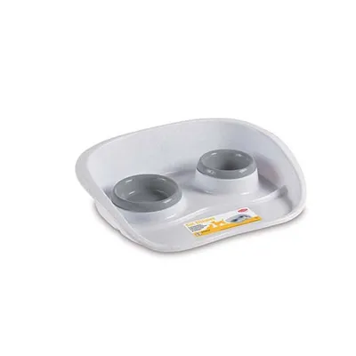 Produktbild von STEFANPLAST Futter- und Wassernapf, 0,25 + 0,30 Liter, grau, 97771