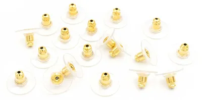Produktbild von Vintageparts Ohrstopper goldfarben Kunststoffplättchen 7 mm, 20 Stück