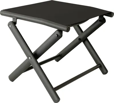 Image de Jardin Tabouret pliant / Tabouret de pied Métal - Textile Anthracite / Noir