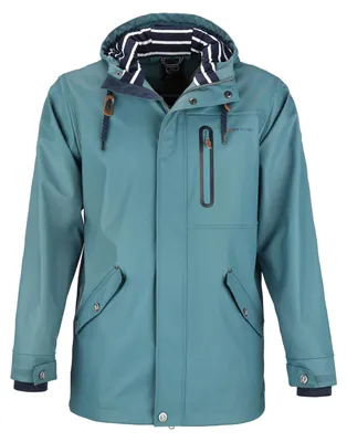 Produktbild von Dry Fashion Herren PolyurethanParka Lübeck - Regenjacke Herren Wasserdicht Winddicht Reißverschluss Outdoor Jacke Männer in Petrol Größe M