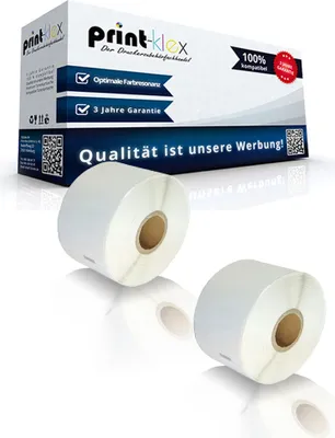 Produktbild von 2x Kompatible Etiketten-Rollen für Dymo 11354 Labelwriter 450 Labelwriter 450 Duo Labelwriter 450 Series Labelwriter 450 Turbo 11354 S0722540 57mm x  32mm 1000 Etiketten Office Line Serie