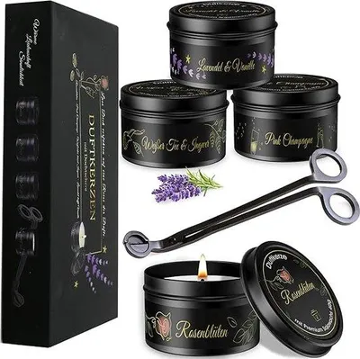 Produktbild von Famanu Duftkerzen Set - Duftkerzen, Aromakerzen, Geschenkset