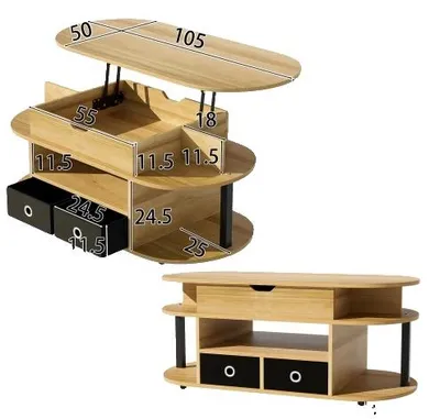Image de Table basse, design moderne, mécanisme de levage, comme illustré