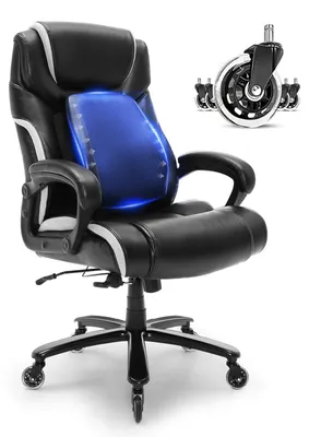 Zdjęcie produktu dla Ergonomiczne krzesło biurowe - Krzesło obrotowe do biura, krzesło do pracy, krzesło biurowe z podparciem lędźwiowym - czarne