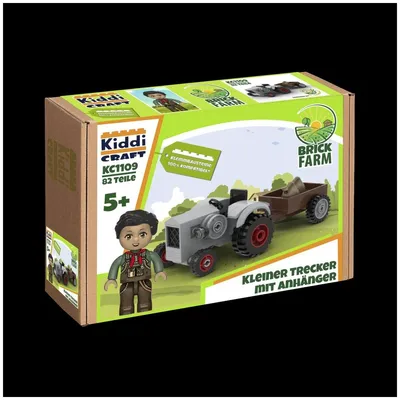 Image de Dark Side Bricks GmbH Kiddicraft KC1109 Petit tracteur avec remorque