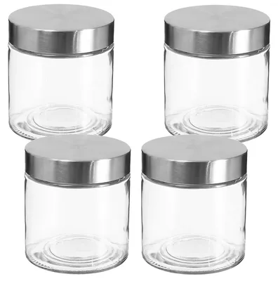 4er-Set Einmachgläser 750 ml, Glas & Edelstahl