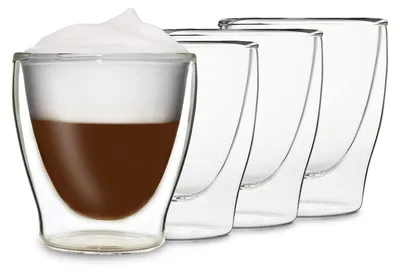 Obrázok produktu pre DUOS®, sklenené šálky na latte macchiato, 4 x 200 ml, dvojstenné poháre