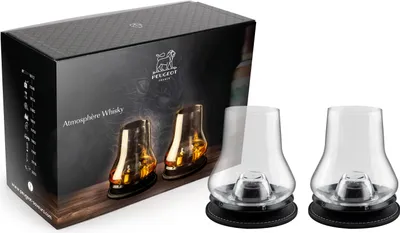 Produktbild von PEUGEOT Whisky Verkostungsset 2er Set Whiskygläser mit Kühlsockel Untersetzer