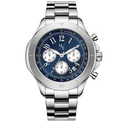 Image de Montre à quartz de haute qualité en acier inoxydable avec affichage de la date & fonction d'arrêt avec mouvement japonais