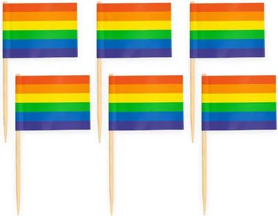 Produktbild von 50 Flaggen Deko Picker Regenbogen Pride LGBTQ