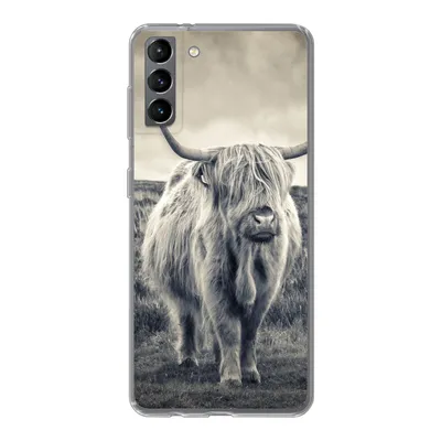 Produktbild von MuchoWow® Handyhülle Schutzhülle Hülle für Samsung Galaxy S21 Plus Schottischer Hochländer - Tiere - Wolken - Kuh - Natur Silikon Softcase Handy Hülle - Handy-Tasche