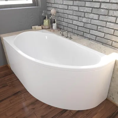 Produktbild von BADLAND Eckbadewanne Badewanne Miki LINKS 140x70 mit Acrylschürze, Füßen und Ablaufgarnitur GRATIS