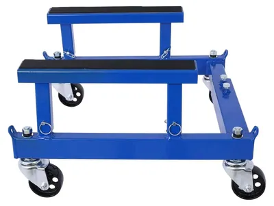 Produktbild von Motorrad Motorheber - Motorständer mit Rollen - 680 kg Tragkraft - Schwerer Stahl - Gummiauflagen - 360° Lenkrollen - Blau