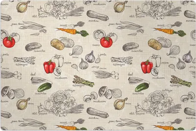 Produktbild von Küchenmatte 150x225 cm Vinylmatte Bodenmatte Dekoration - Vintage Küchengemüse