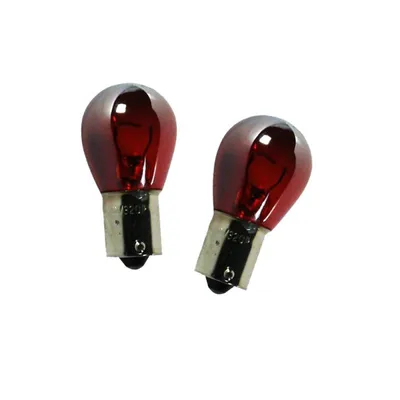 Productafbeelding van 2 stuks reserve achterlichtlampen BA15s, 12V, 21W, rode lampen voor achterlicht en remlicht, nieuw