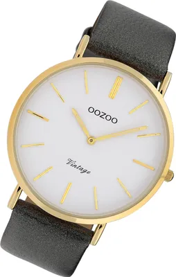 Produktbild von Oozoo Armbanduhr silber Leder C20077 Vintage Series Damen Analog-Uhr UOC20077