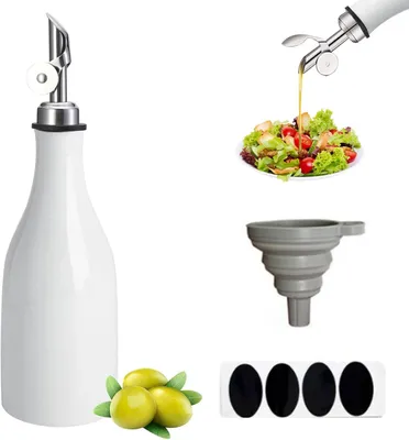 Obrázok produktu pre Mumisuto, keramický dávkovač olivového oleja – 300 ml, fľaša na olivový olej s výlevkou – lievik – olivový olej – ocot