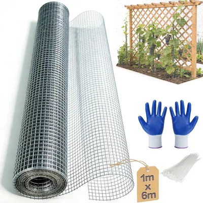 Drahtgitter 100 cm x 6 m, feinmaschig, verzinkt, 6 mm Maschenweite
