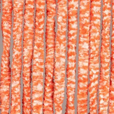 Produktbild von Denl Luxus Fliegengitter Cattail Vorhang Chenille Weiß/Orange 125x230cm