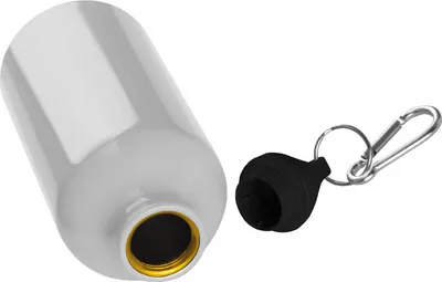 Produktbild von Aluminium Trinkflasche mit Karabinerhaken / Sportflasche / 500ml / Farbe: weiß