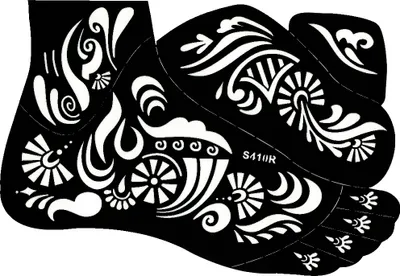 Produktbild von Henna Tattoo Schablone für den rechten Fuß