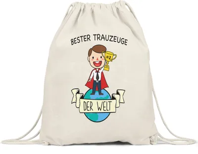 Produktbild von Bester Trauzeuge der Welt Turnbeutel Gymsack Trauzeugen Fragen Hochzeit JGA Standesamt Geschenk