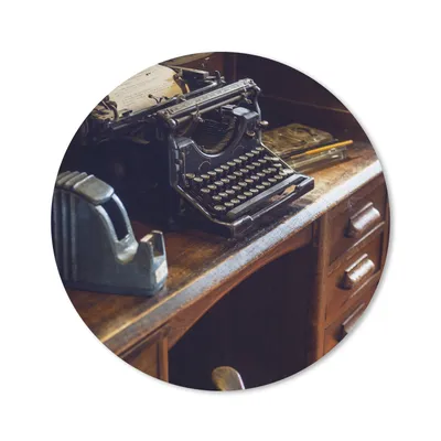 Produktbild von MuchoWow® Mauspad Mousepad Schreibmaschine - Vintage - Antike 20x20 cm - Mousepads - Maus Mat - Pad - Mausunterlage - Schreibtischmatte