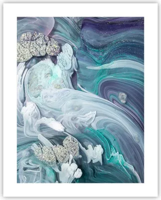 Produktbild von Poster - Poster ohne Rahmen - Abstraktion dreidimensional blau - 40x50 cm - Wand Bild - Wanddeko - Wandbilder - Kunstposter - Wandposter - Bilder - Kunstdruck - Wanddekoration - P2XPA40x50-4726