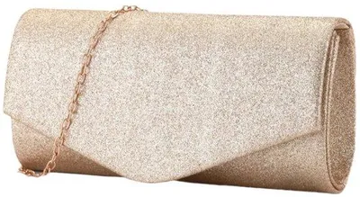 Immagine prodotto di Borse a tracolla scintillanti da donna, eleganti pochette con tracolla a catena removibile, colore champagne
