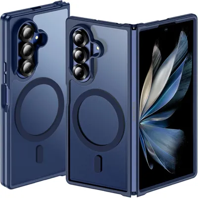 Obrázek produktu pro Ochranné pouzdro pro Samsung Galaxy Z Fold 7, magnetické, kompatibilní s MagSafe, průhledné, modré