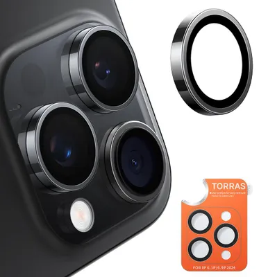 Obrázok produktu pre Torras Lensguard Camera Protector ochranné sklo objektívu pre iPhone 16 Pro Max – Čierne