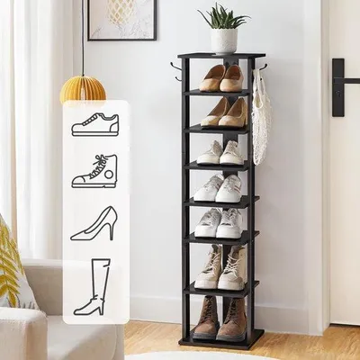 Immagine prodotto di Scaffale porta scarpe per ingresso o corridoio, in legno, marrone, 50 cm