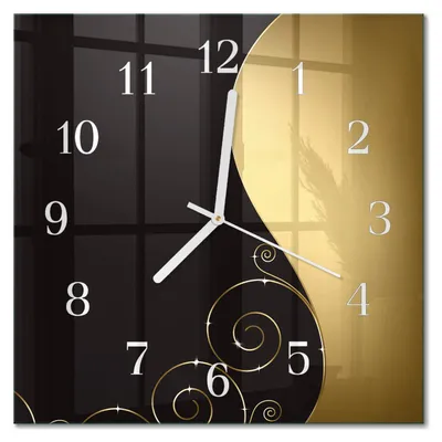 Produktbild von Tulup Glasuhr Wanduhr Küchenuhr Echt-Glas 30x30 cm Modern Dekorativ Geräuschlos Weiße Zeiger - Abstrakte Kunst