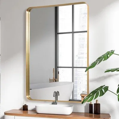 Produktbild von Stilvoller Wandspiegel aus Metall - Gold - 60 x 90 cm