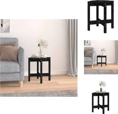 Produktbild von vidaXL Couchtisch Schwarz Ø 42,5x45 cm Massivholz Kiefer -  Couchtische