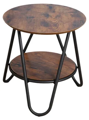 Produktbild von Runder Couchtisch mit zusätzlicher Ablage, Industrial Vintage, 40x42cm