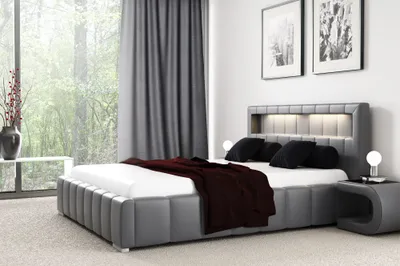 Produktbild von Doppelbett Fekri 180x200, graues